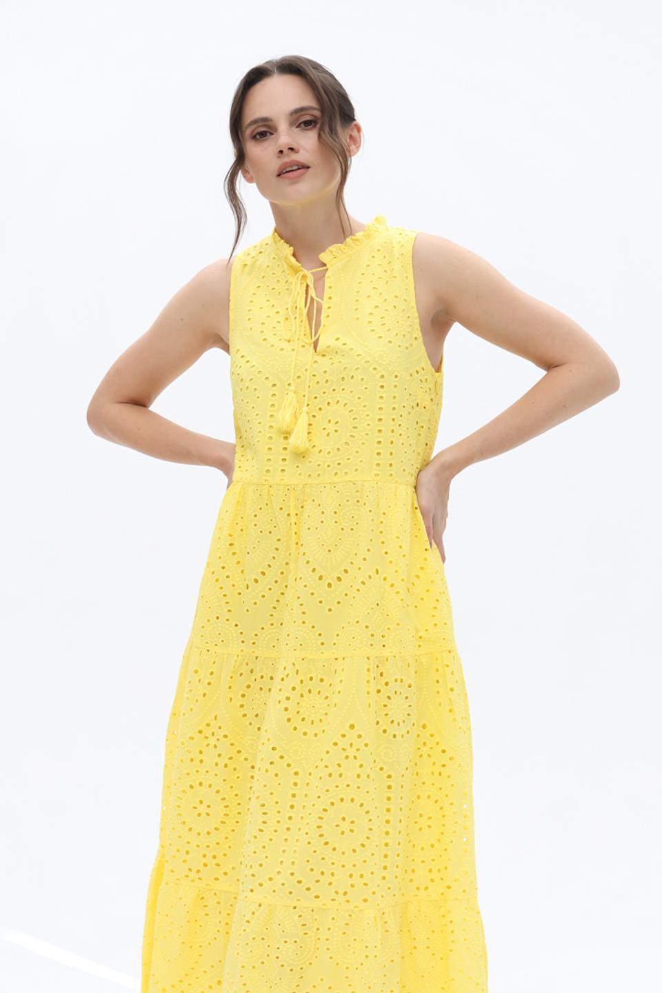 Платье Apart хлопковое жёлтое