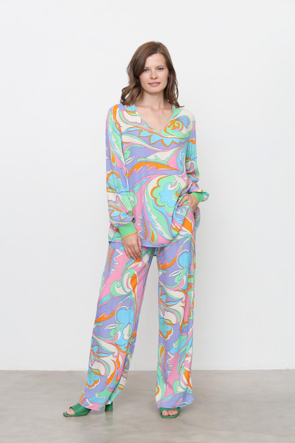 Брюки Rich and Royal в яркий принт