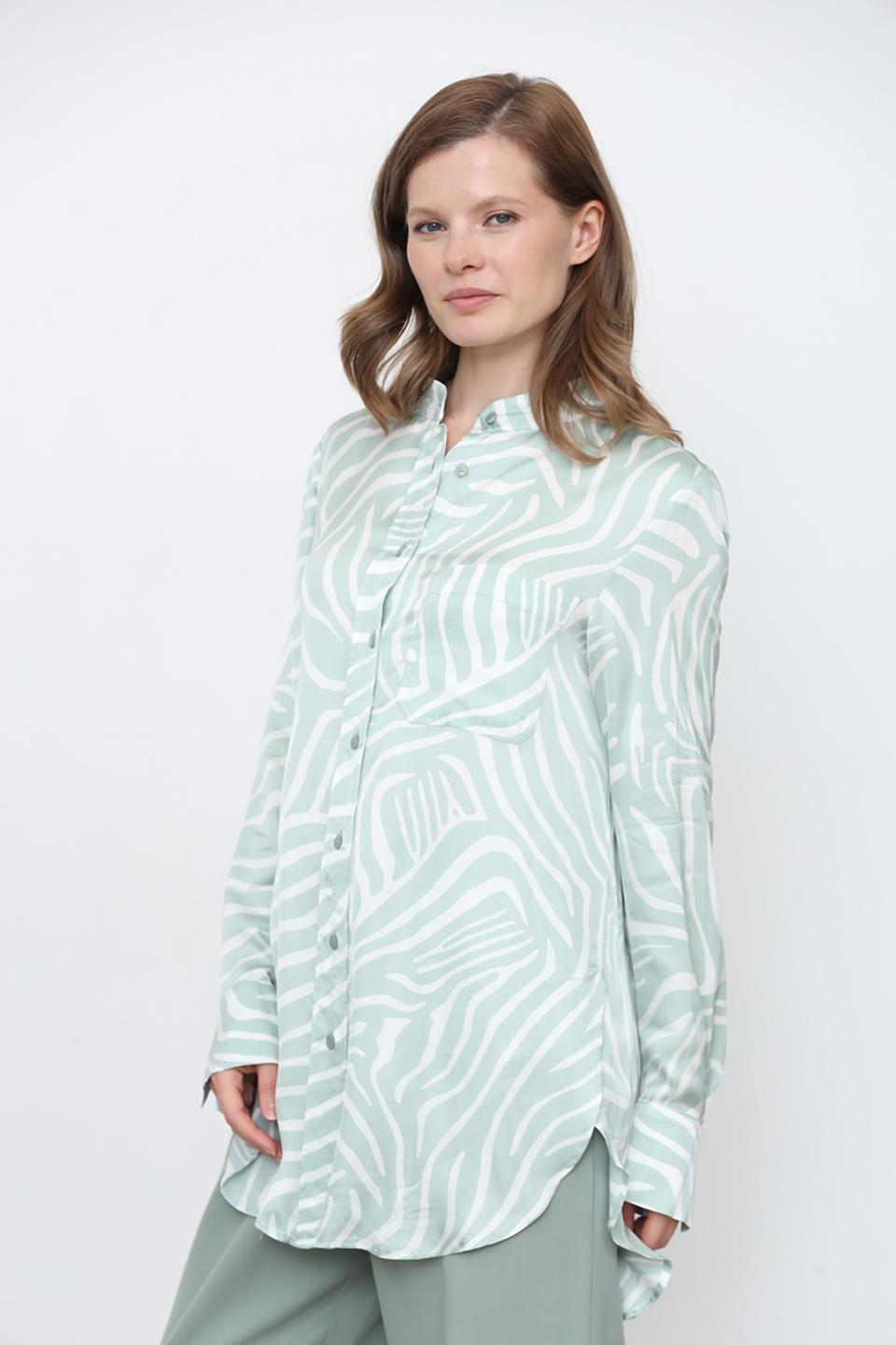 Рубашка Marc Aurel с принтом зелёная