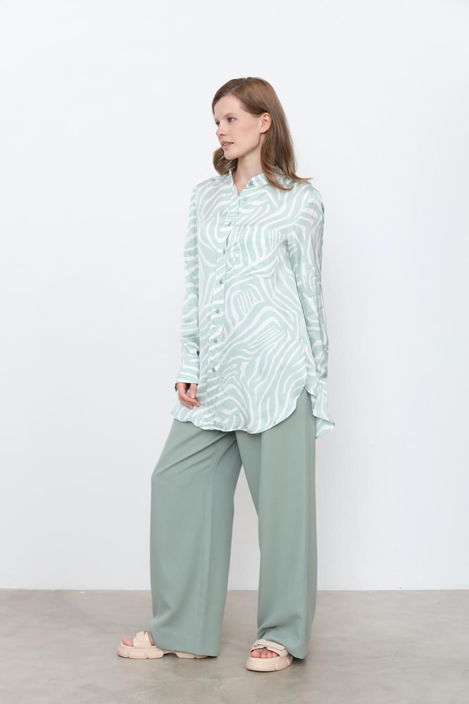 Рубашка Marc Aurel с принтом зелёная