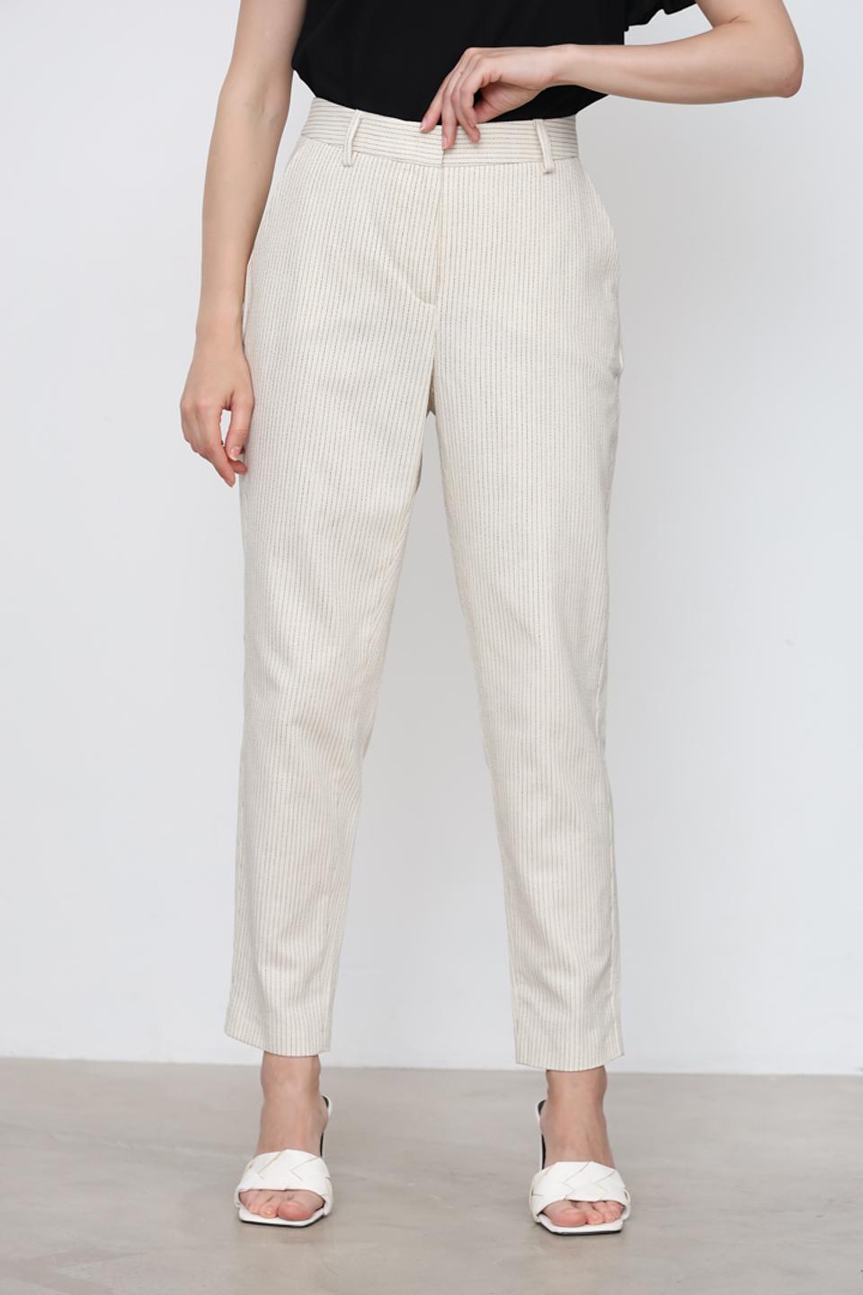 Брюки Taifun в полоску бежевые
