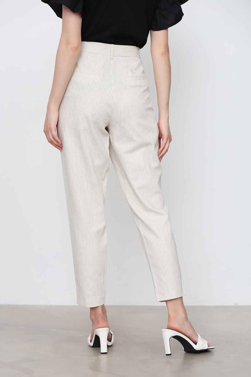 Брюки Taifun в полоску бежевые