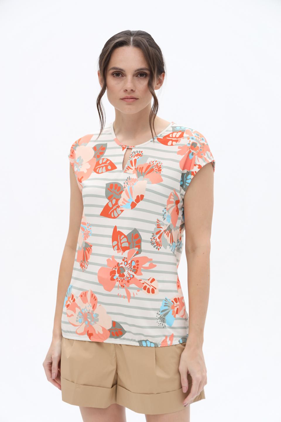 Футболка Lebek с цветочным принтом