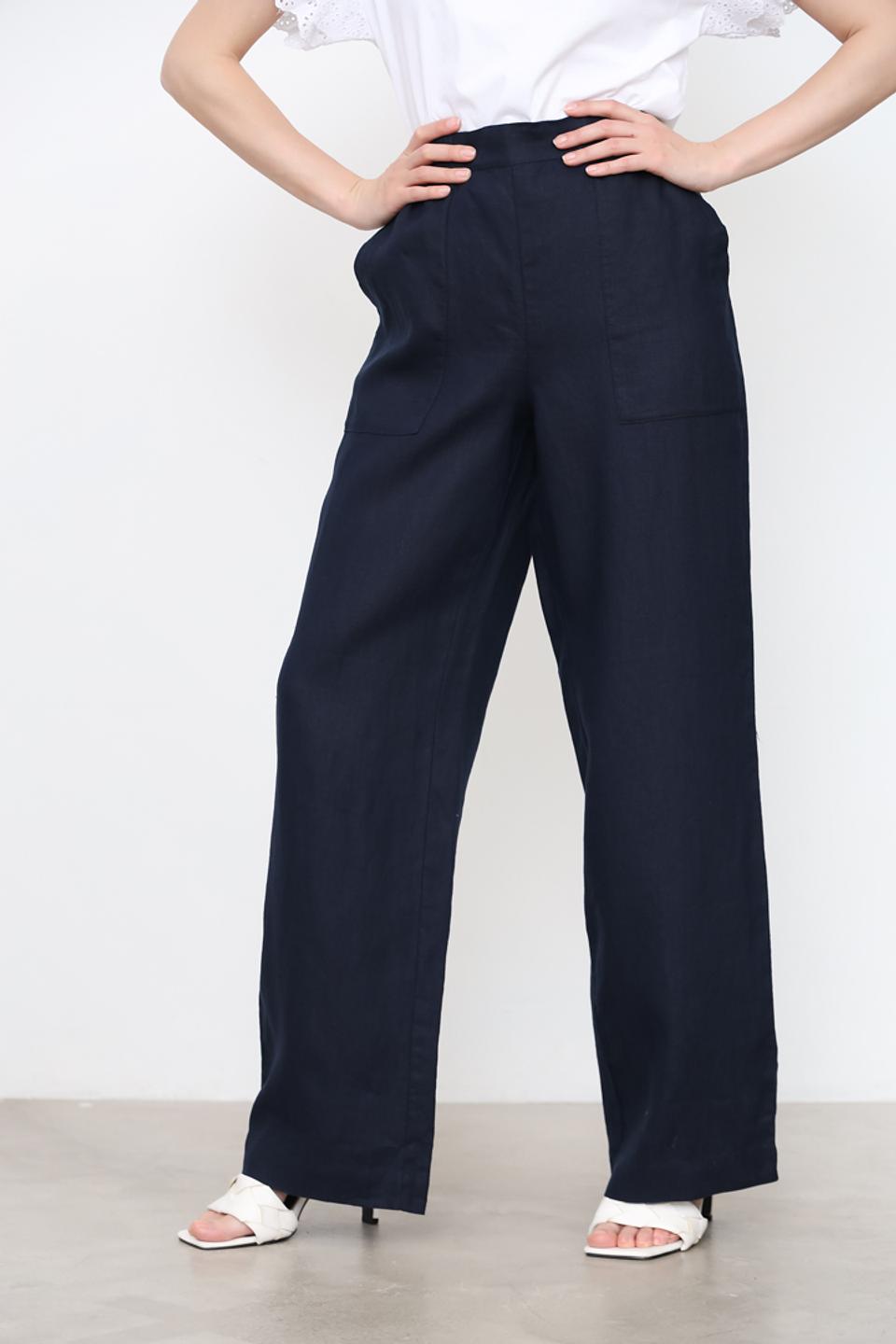 Брюки палаццо Oui тёмно-синие