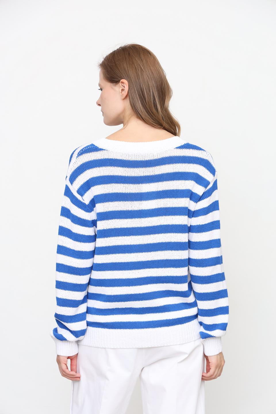 Пуловер Oui в полоску