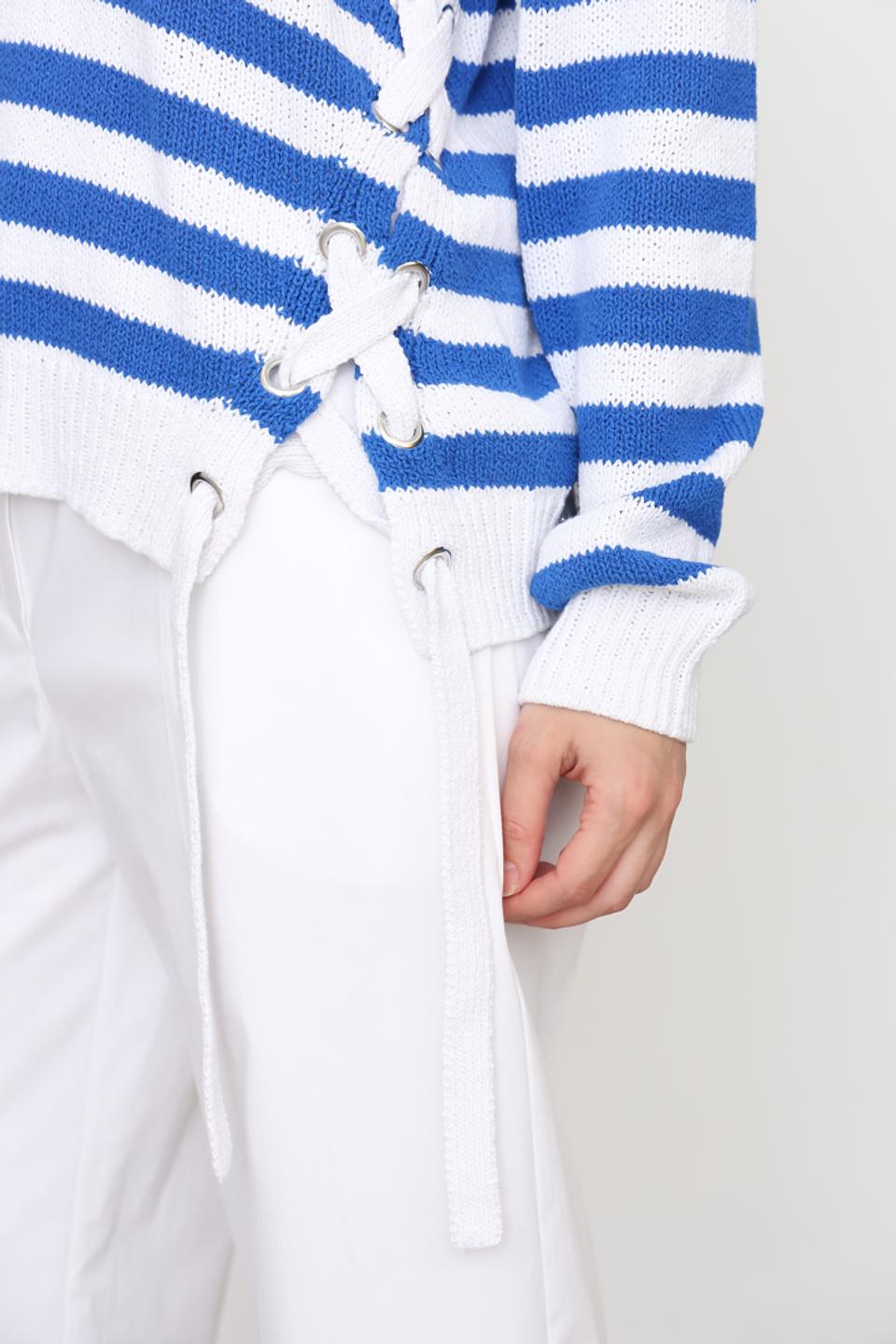 Пуловер Oui в полоску