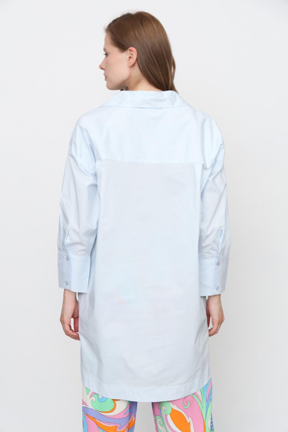 Блуза Silvian Heach голубая с воротником