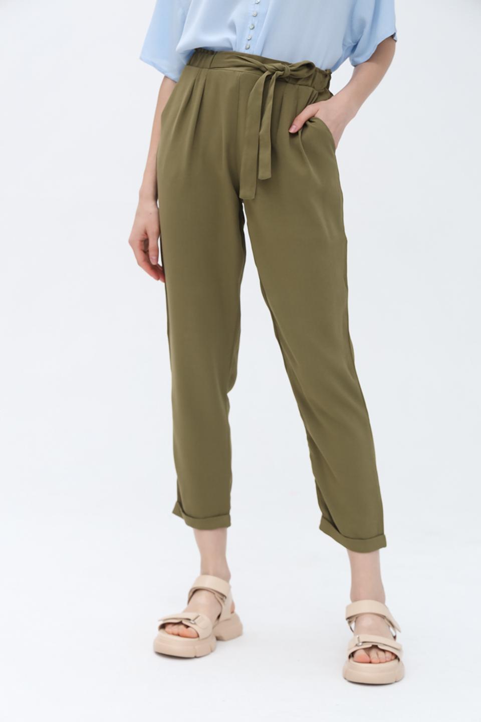 Брюки Alcott оливковые с поясом