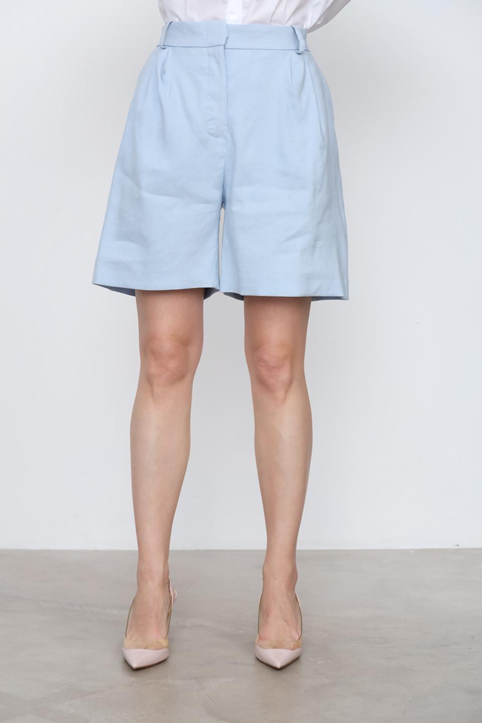 Шорты Icona лен голубой