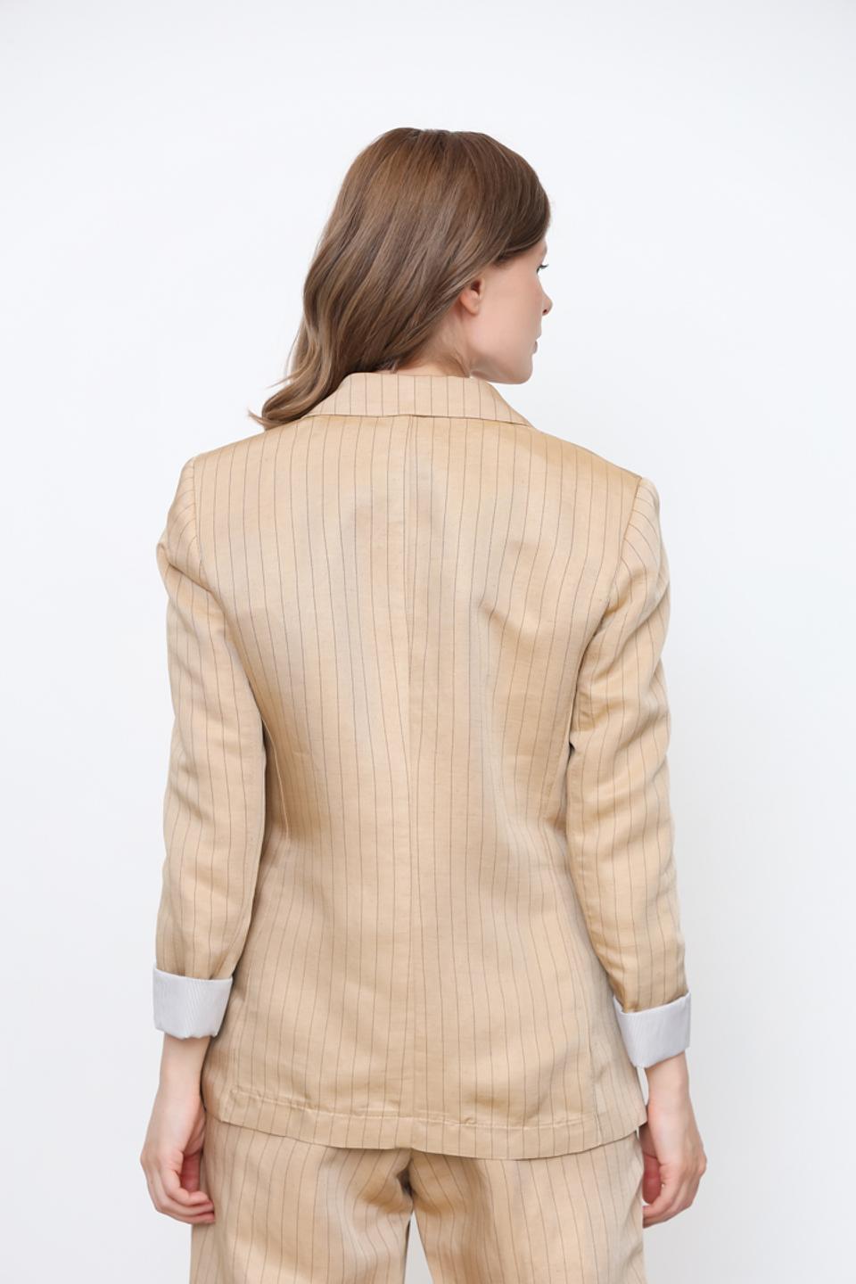 Жакет Icona в полоску бежевый