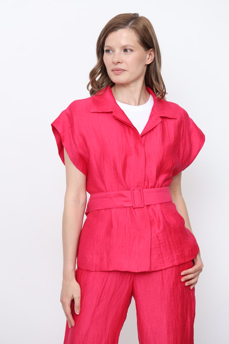 Жакет Icona малиновый с поясом