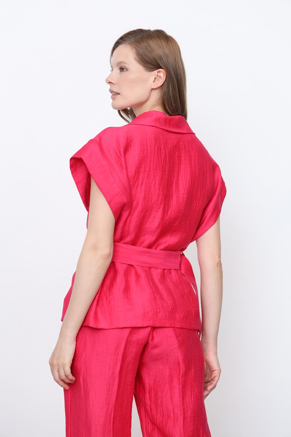 Жакет Icona малиновый с поясом