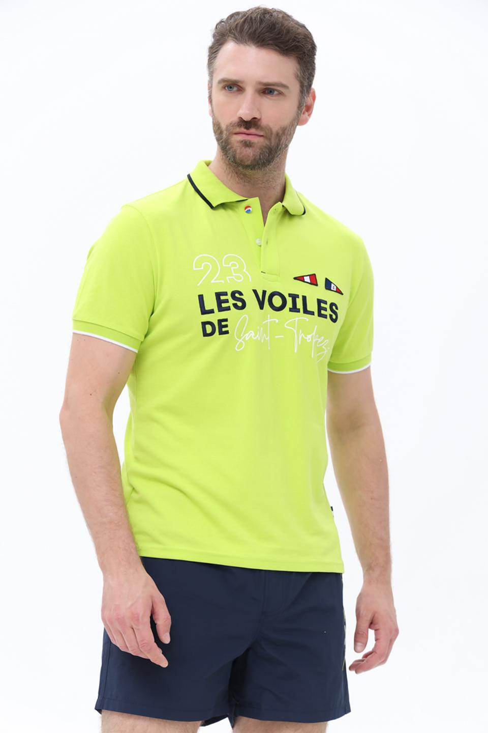 Поло North Sails лайм с принтом