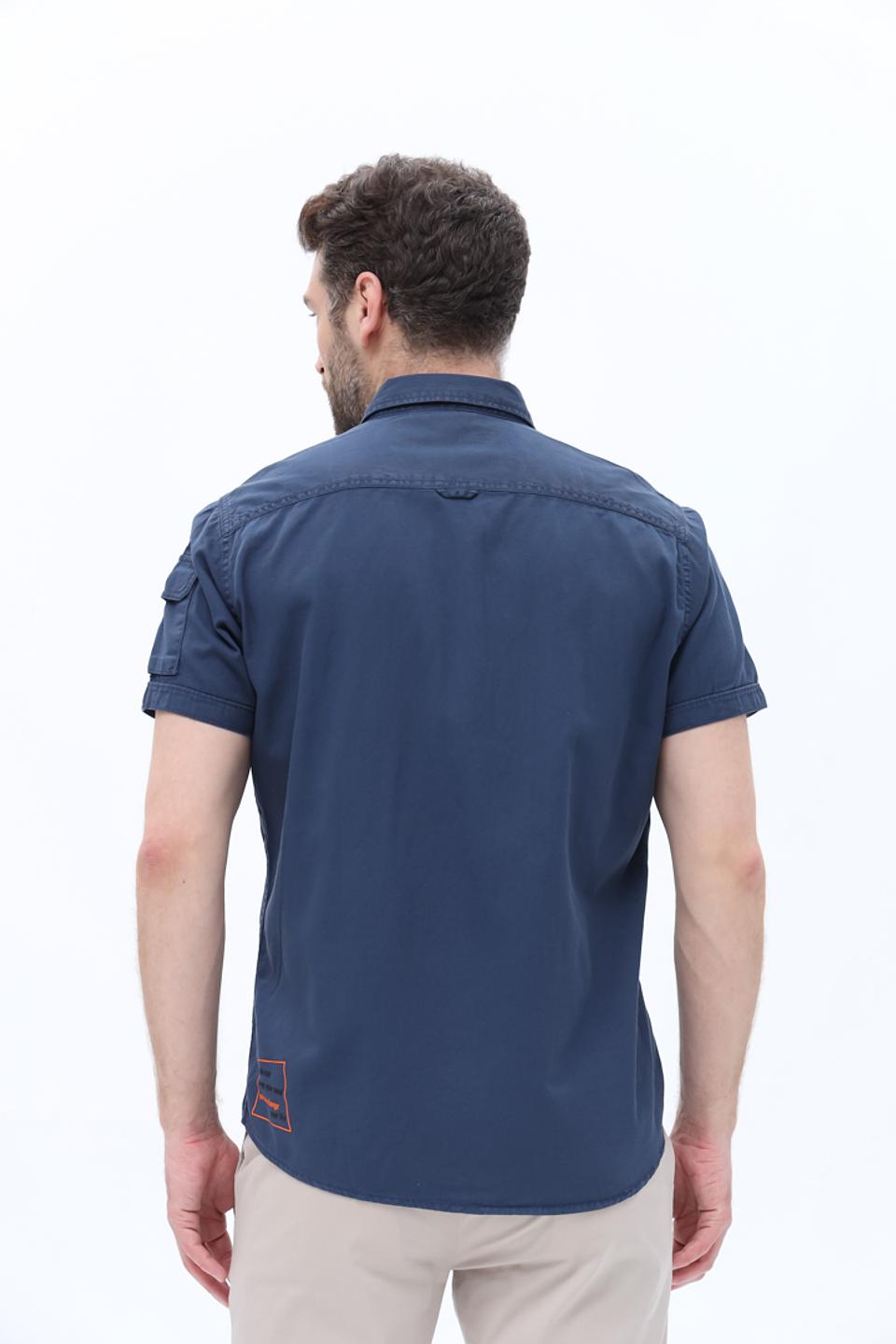 Рубашка кр Pioneer men синяя