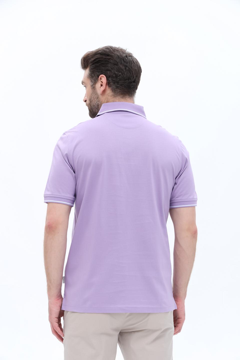Поло Bugatti лавандовый с полоской