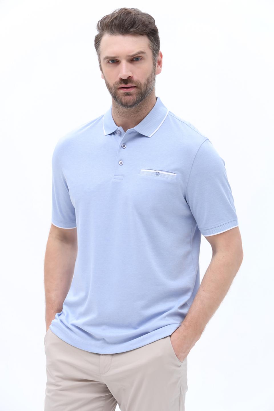 Поло Bugatti голубой