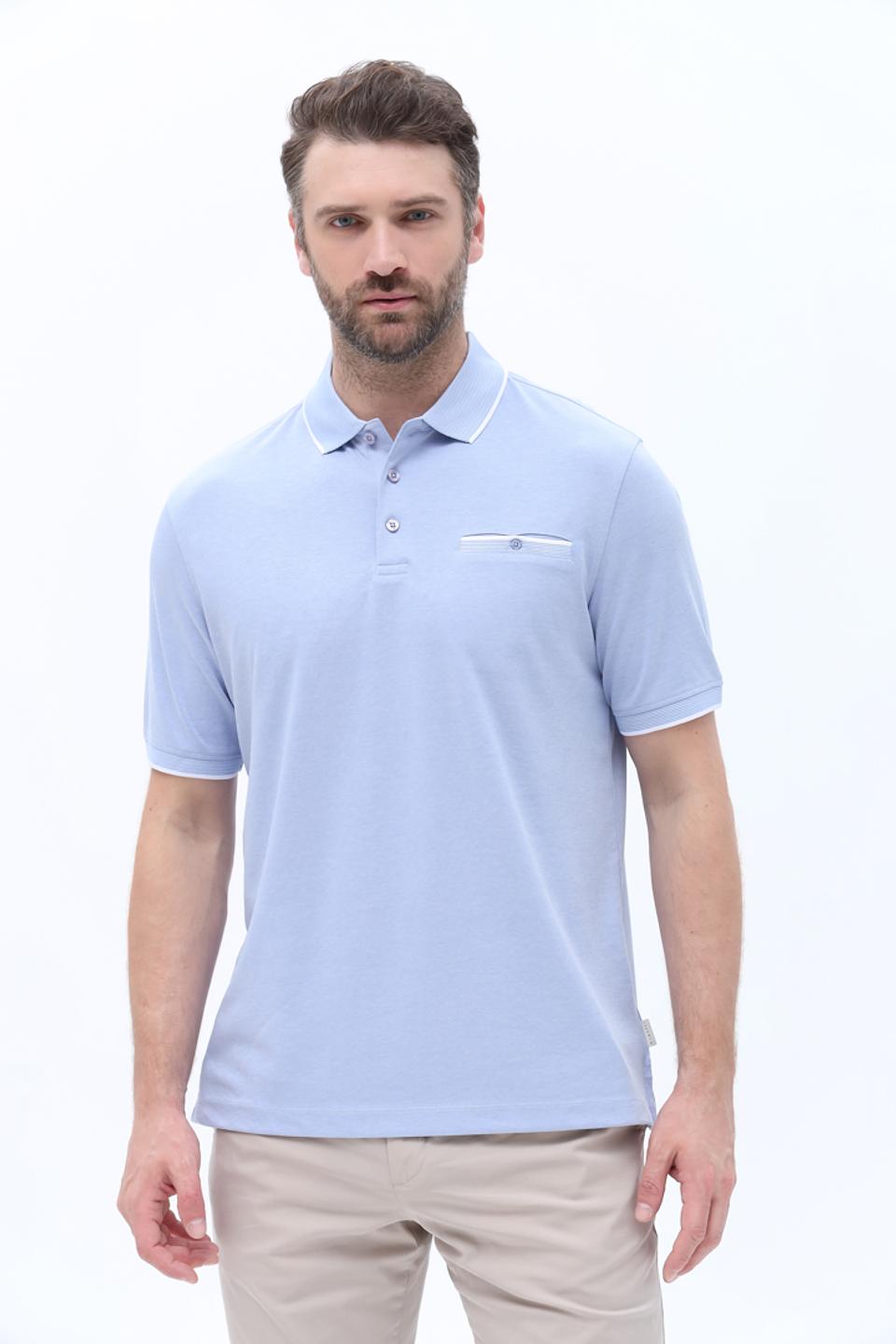 Поло Bugatti голубой