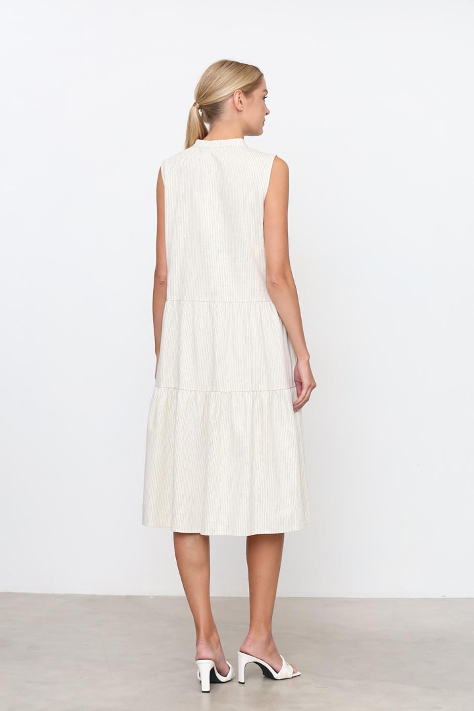 Платье Taifun в полоску бежевое