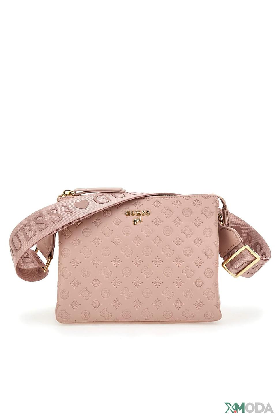 Guess сумка через плечо с логотипом розовый