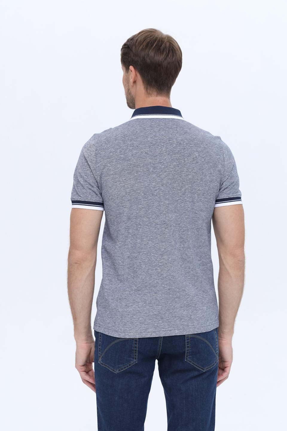 Футболка-поло Hechter с молнией серая