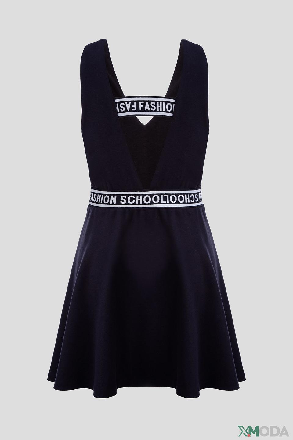 Платье Choupette синее с декоративной лентой