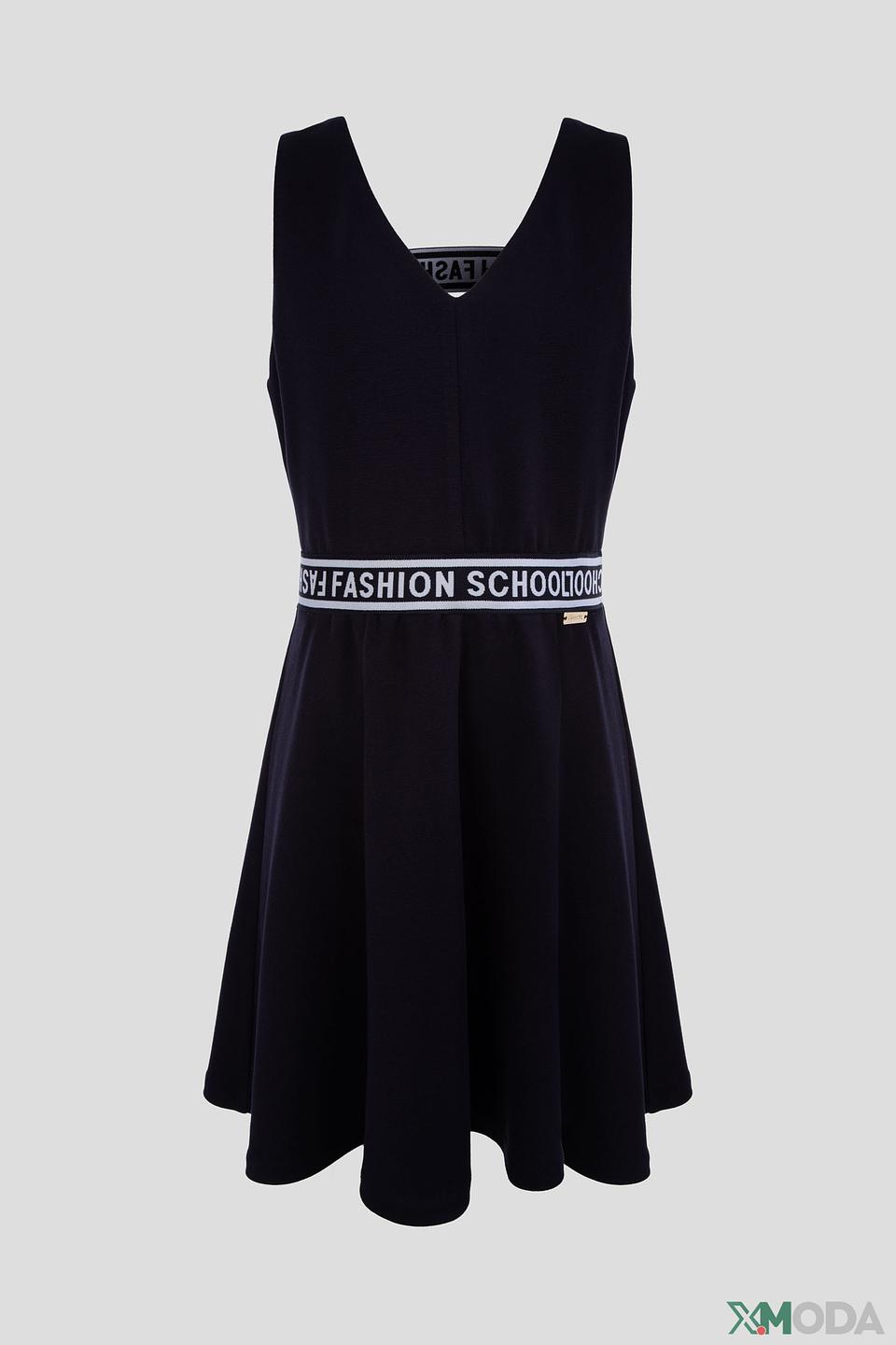 Платье Choupette синее с декоративной лентой