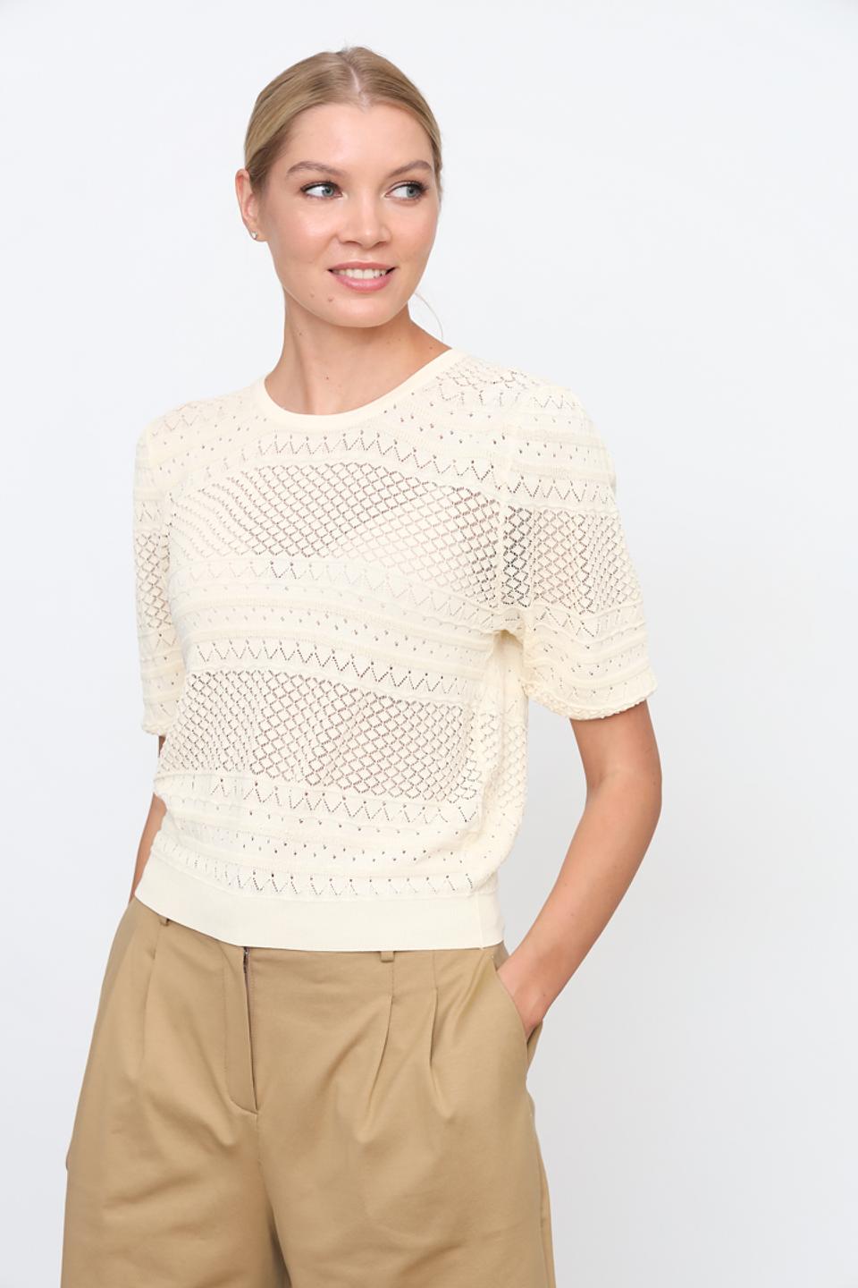 Джемпер Silvian Heach ажурный кремовый