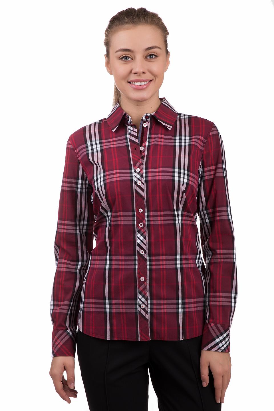 Блуза Gerry Weber, клетка, бордовая