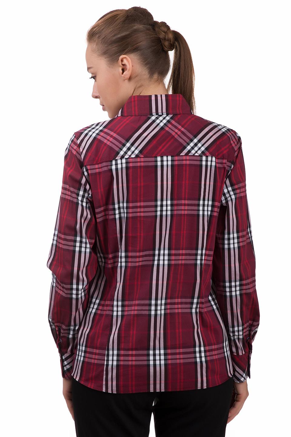 Блуза Gerry Weber, клетка, бордовая