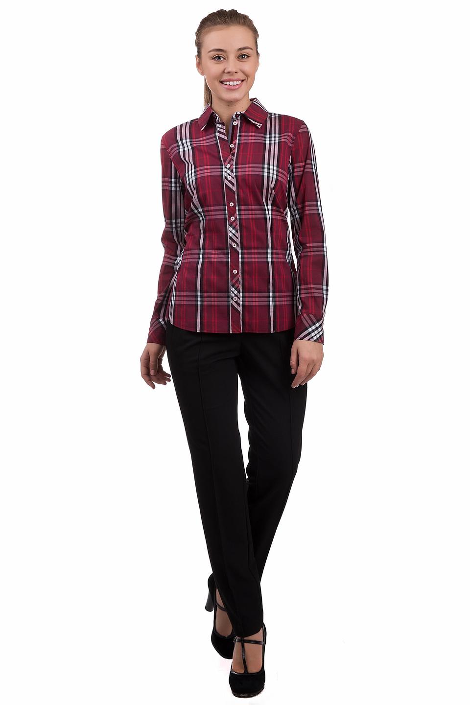 Блуза Gerry Weber, клетка, бордовая