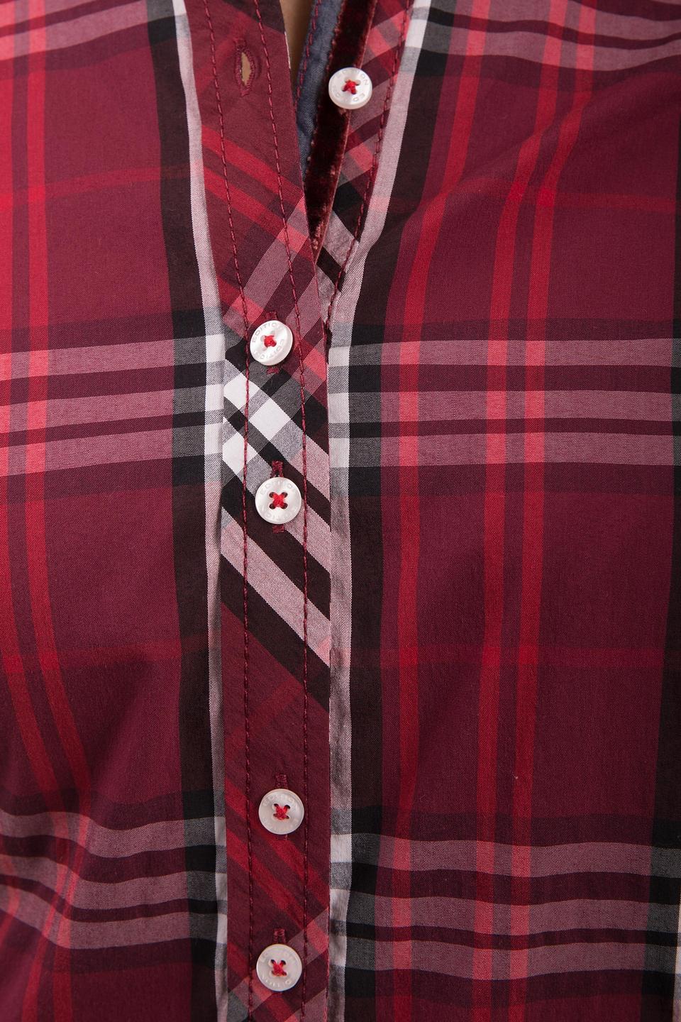 Блуза Gerry Weber, клетка, бордовая