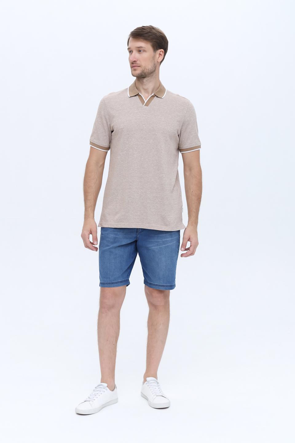 Поло Bugatti бежевое с отделкой