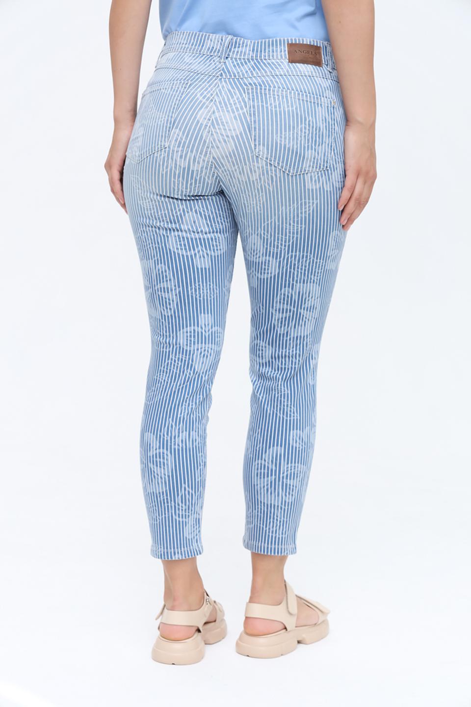Джинсы Angels в полоску голубой