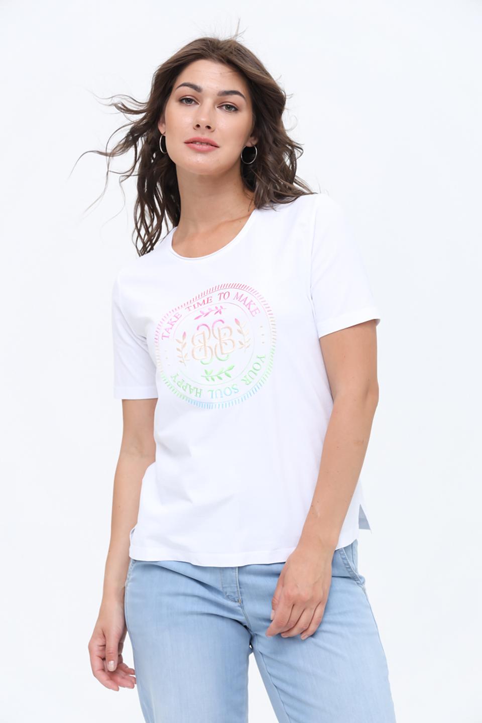 Футболка Bianca с принтом BB белый