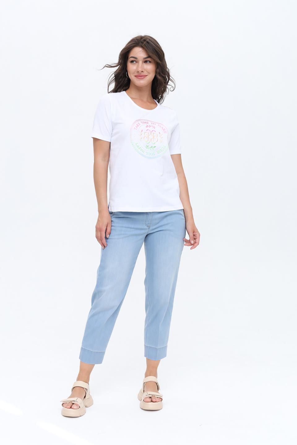 Футболка Bianca с принтом BB белый