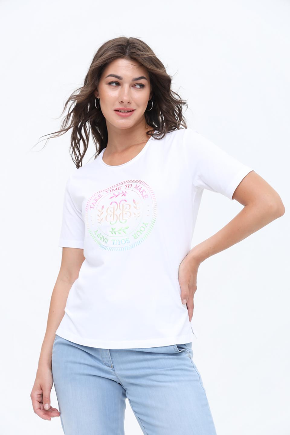 Футболка Bianca с принтом BB белый