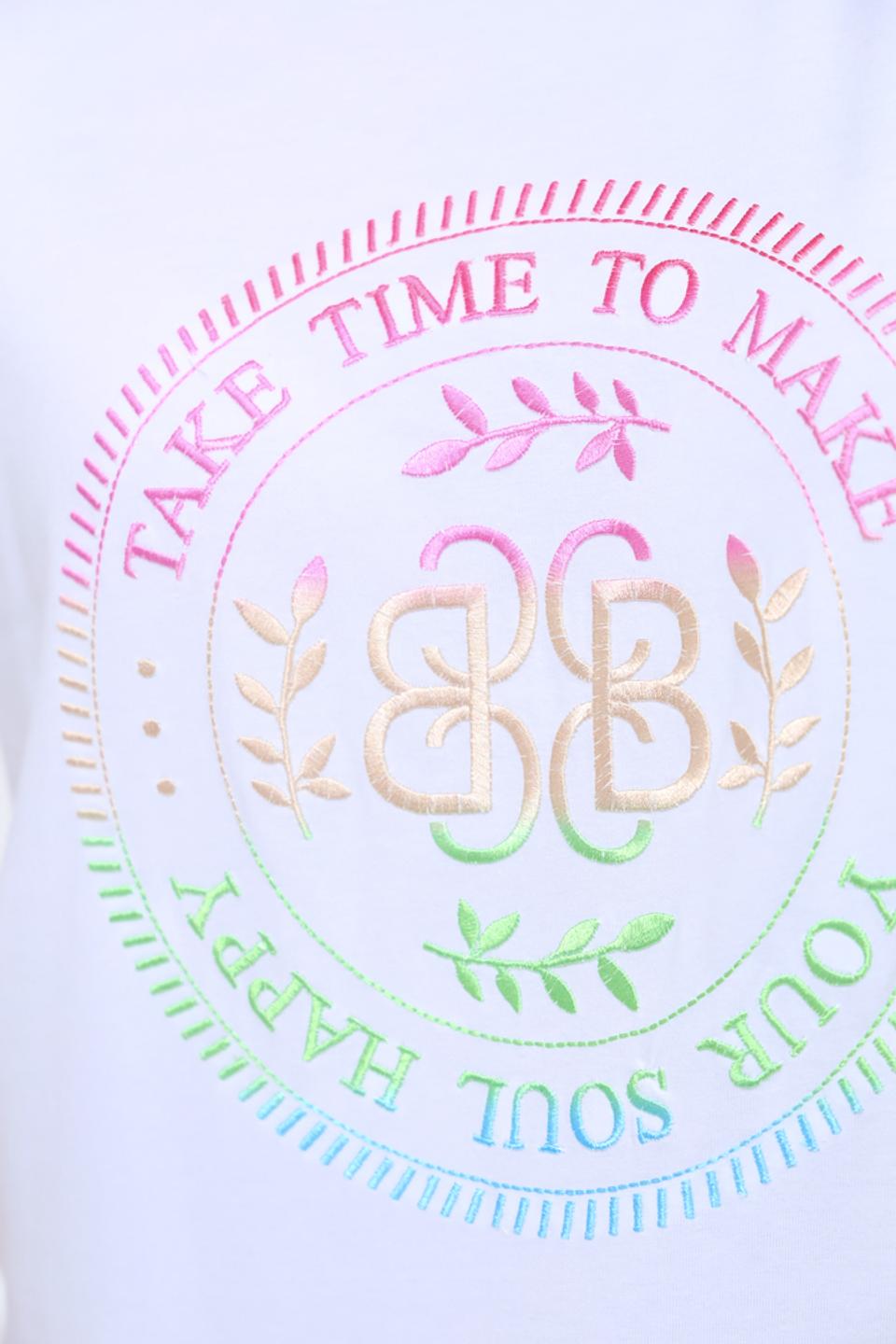 Футболка Bianca с принтом BB белый