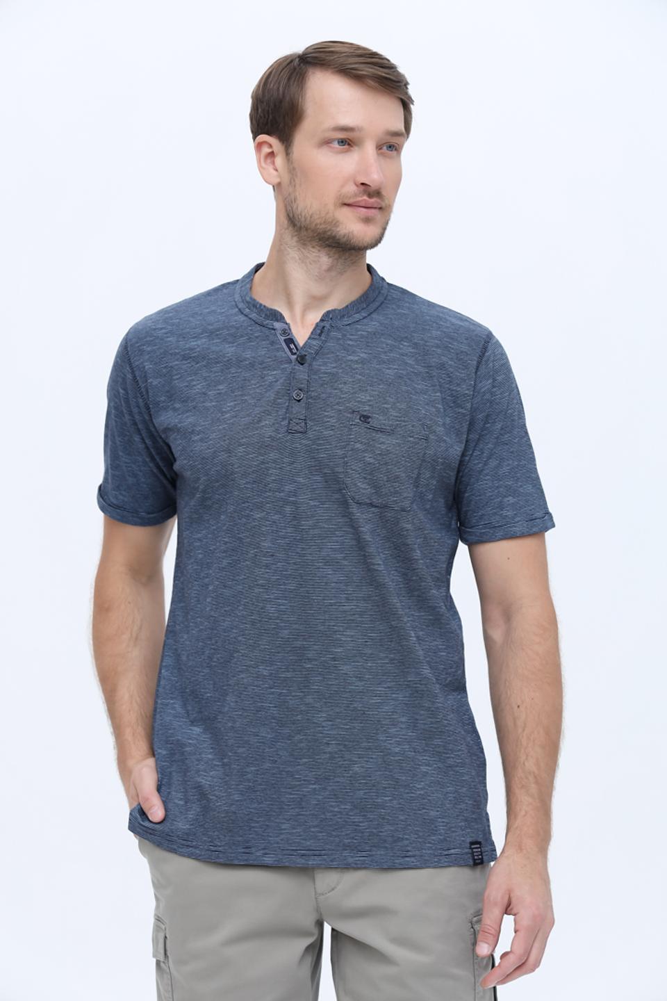 Футболка Casa Moda с планкой синяя