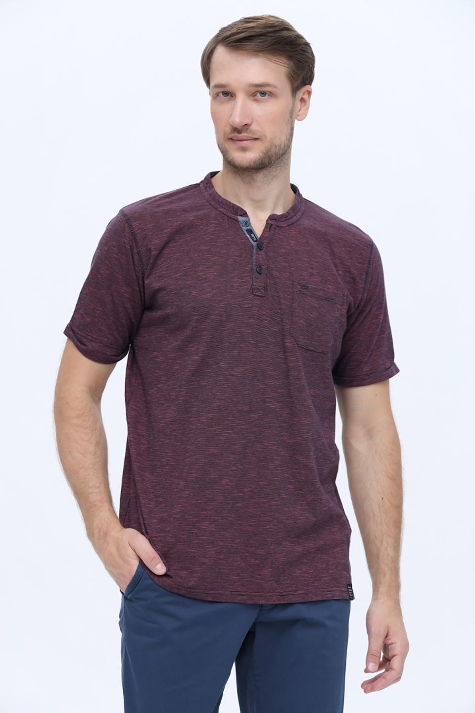 Футболка Casa Moda с планкой бордовый