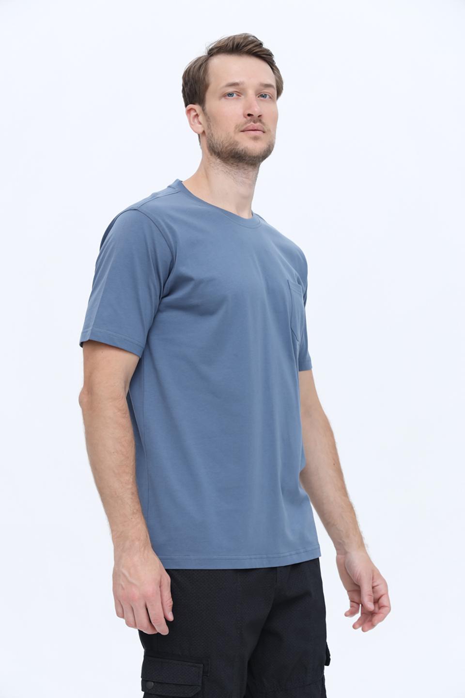 Футболка Casa Moda голубая с карманом