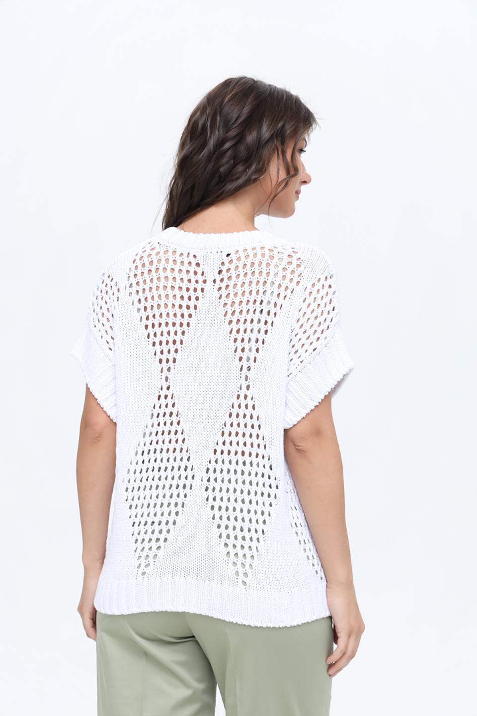 Пуловер Bugatti с ажурной вставкой