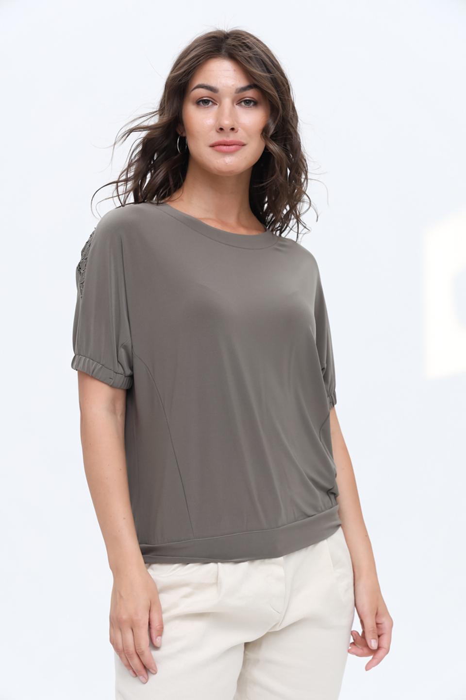 Блуза Bianca с кружевом хаки