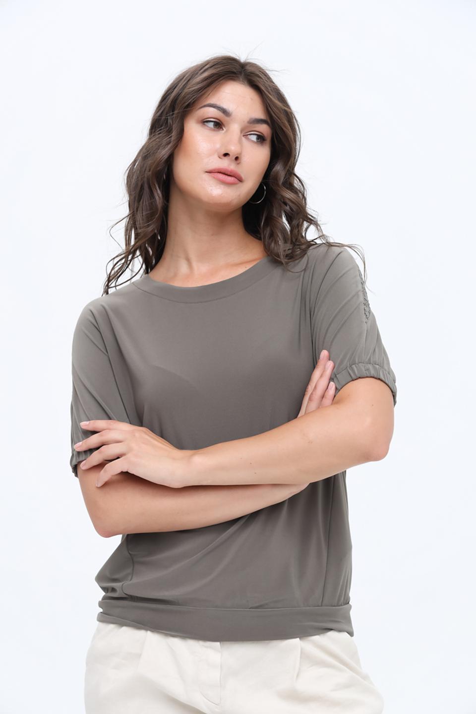 Блуза Bianca с кружевом хаки