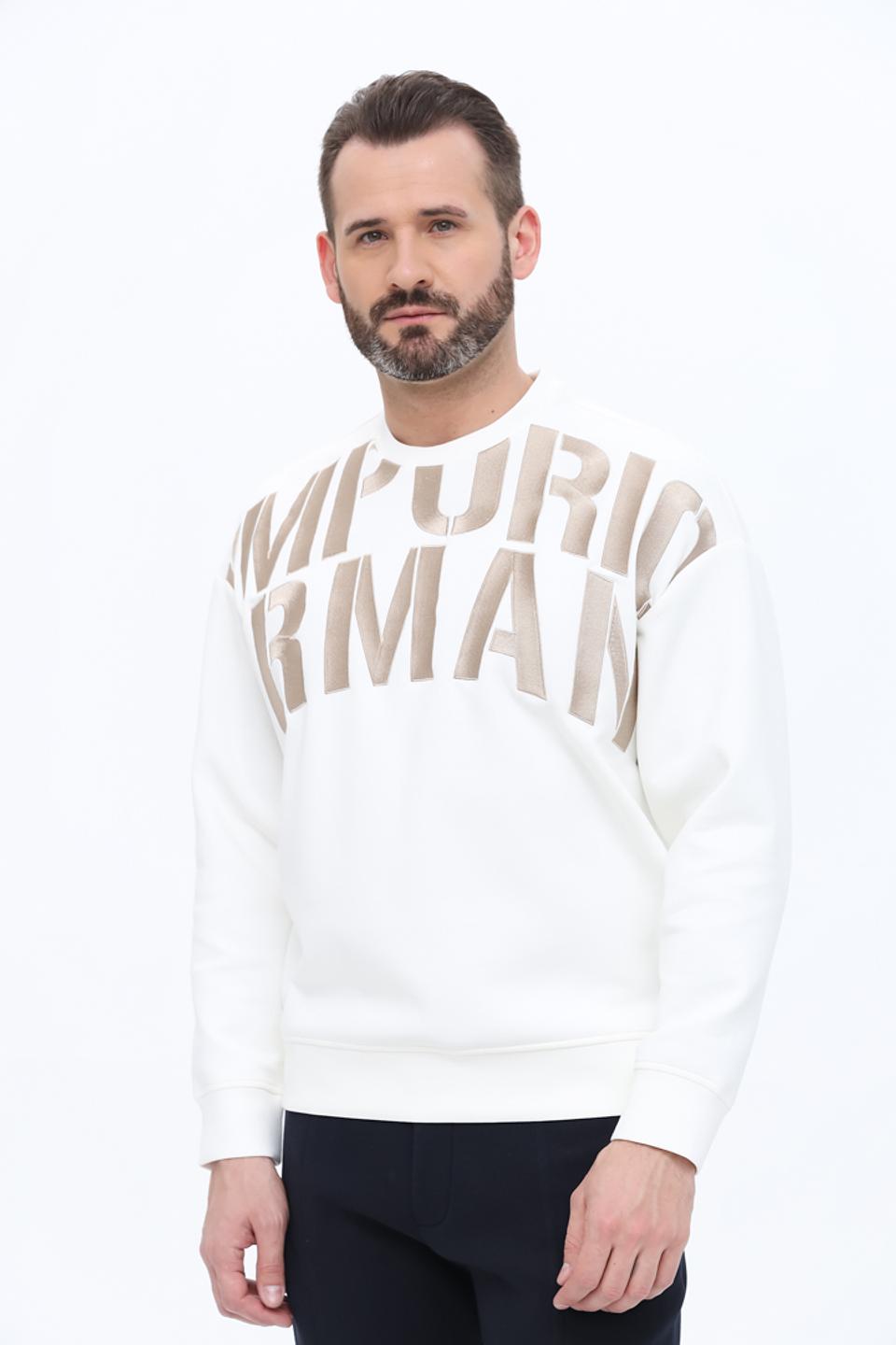 Джемпер Emporio Armani муж. белый с логотипом
