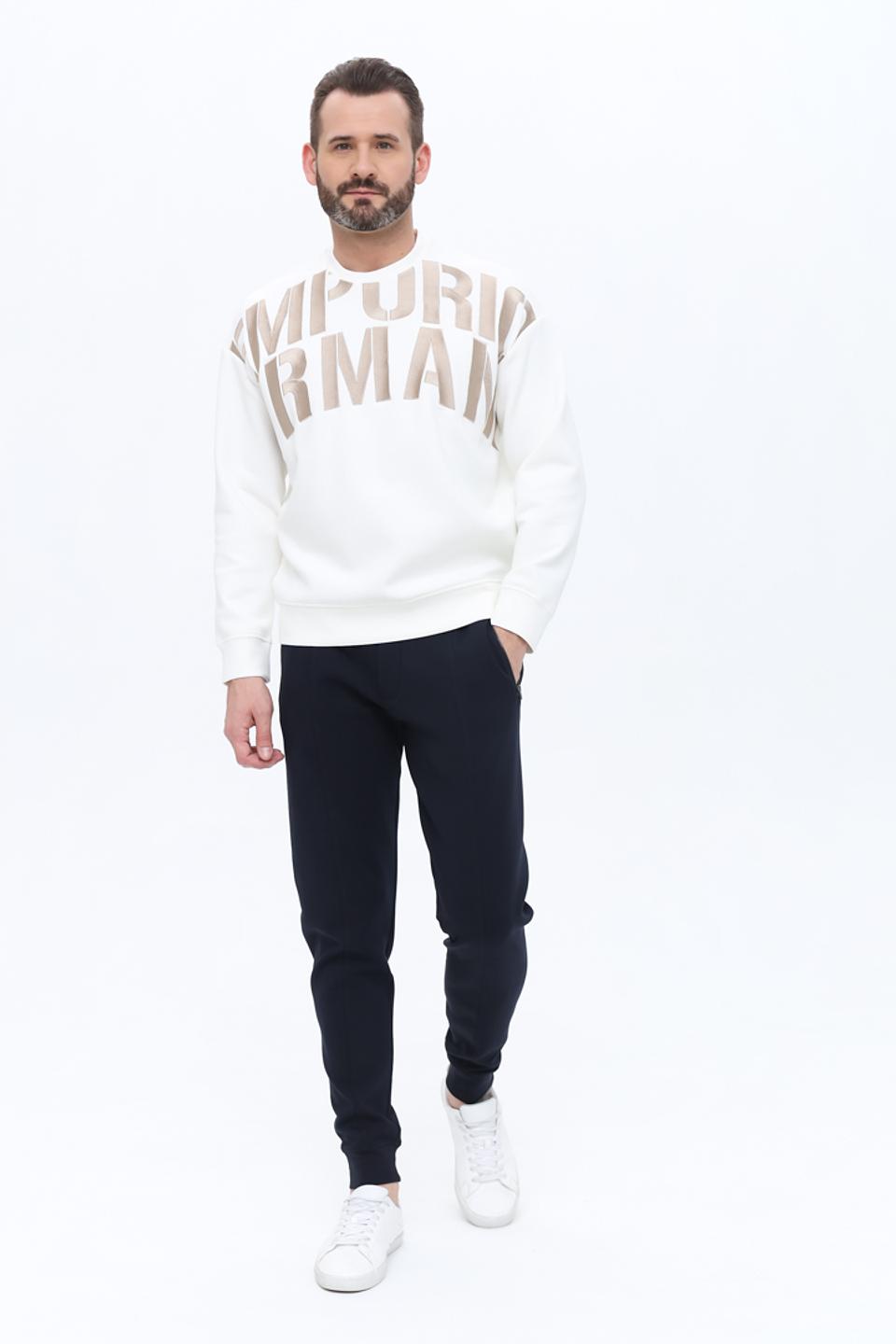 Джемпер Emporio Armani муж. белый с логотипом