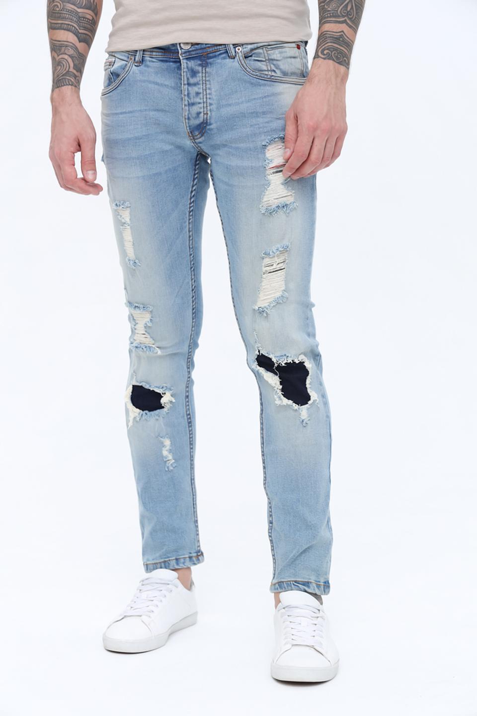 Джинсы Alcott с потертостями голубые