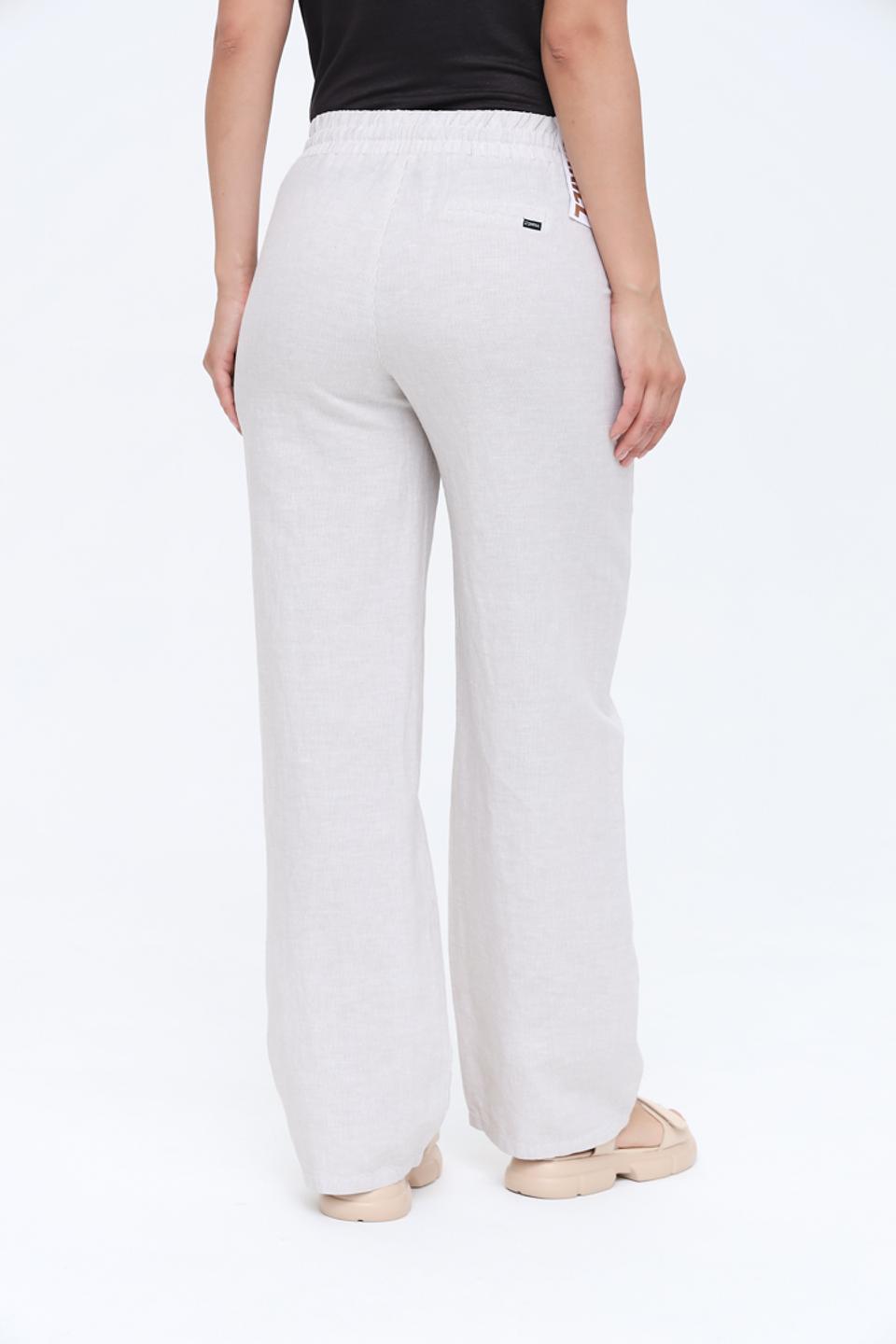 Брюки Zhrill лен прямого кроя серые