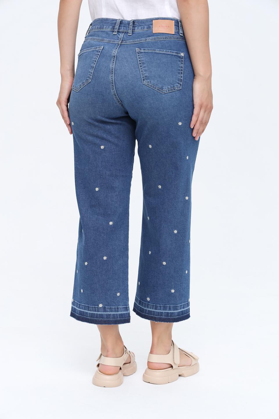 Джинсы Angels с вышивкой голубые
