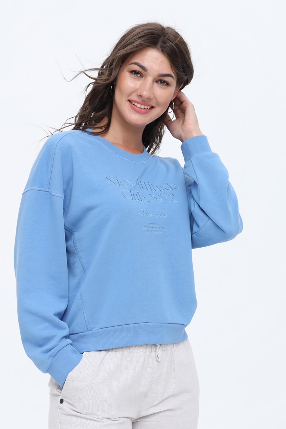 Пуловер Marc Aurel голубой с принтом