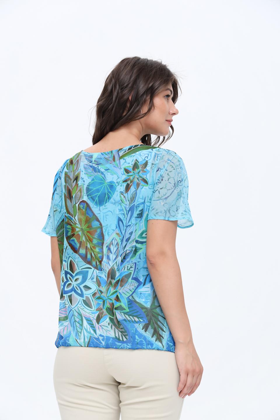 Блуза Bianca с тропическим принтом